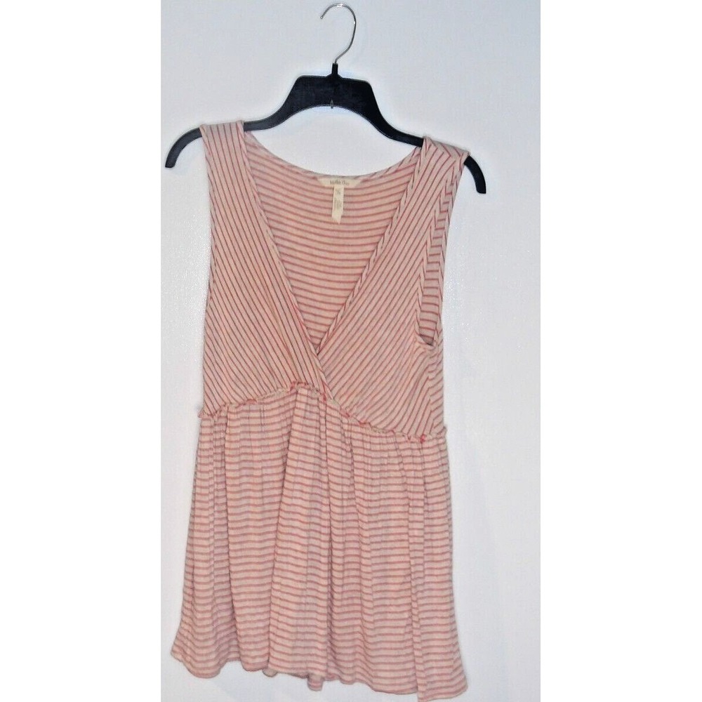 Matilda Jane Women Tank Top Red & Beige/Flair Long Line Sz‎ Med Festival/BOHO